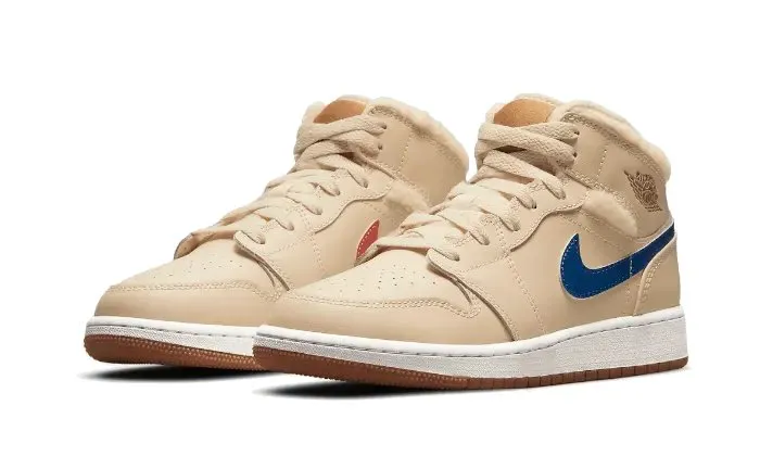 Air Jordan 1 Mid Fleece Pearl White