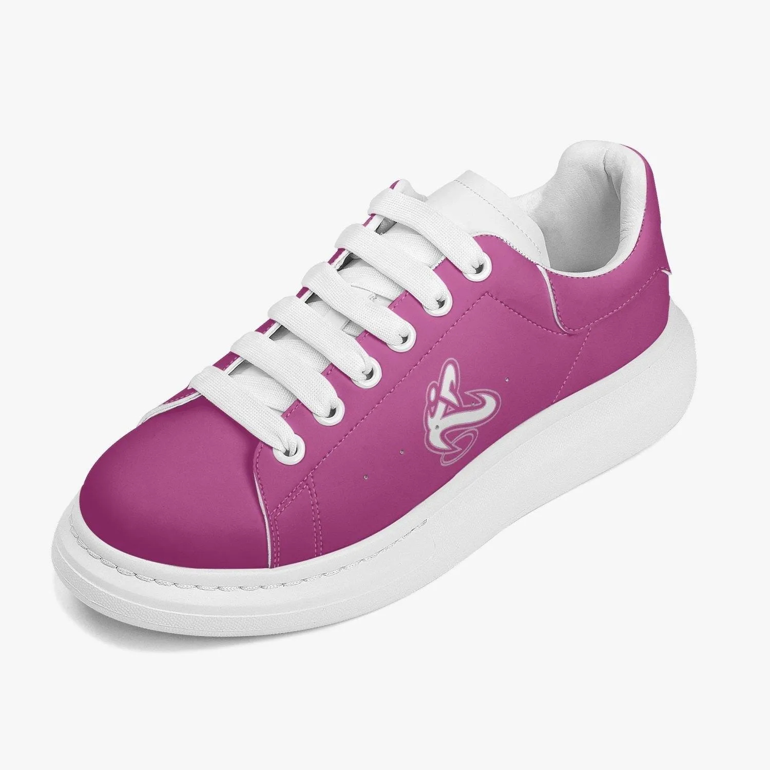 Athletic Apparatus Pink  Lifestyle Low-Top Leather Sneakers
