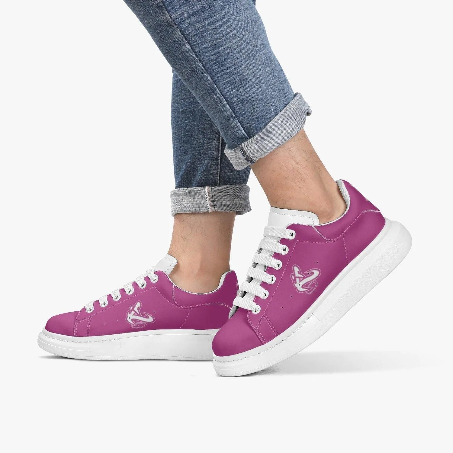 Athletic Apparatus Pink  Lifestyle Low-Top Leather Sneakers