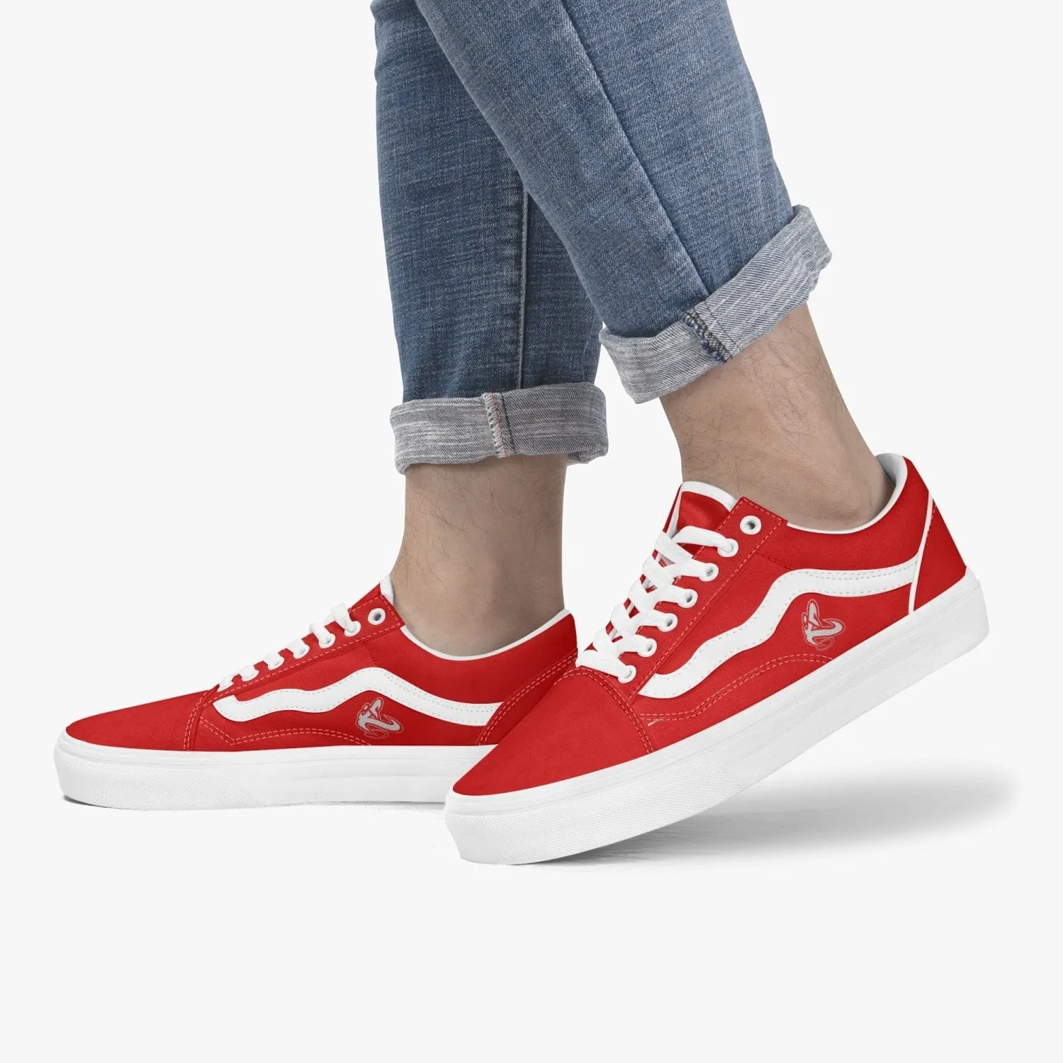 Athletic Apparatus Red Trendy Low-Top Canvas Sneakers