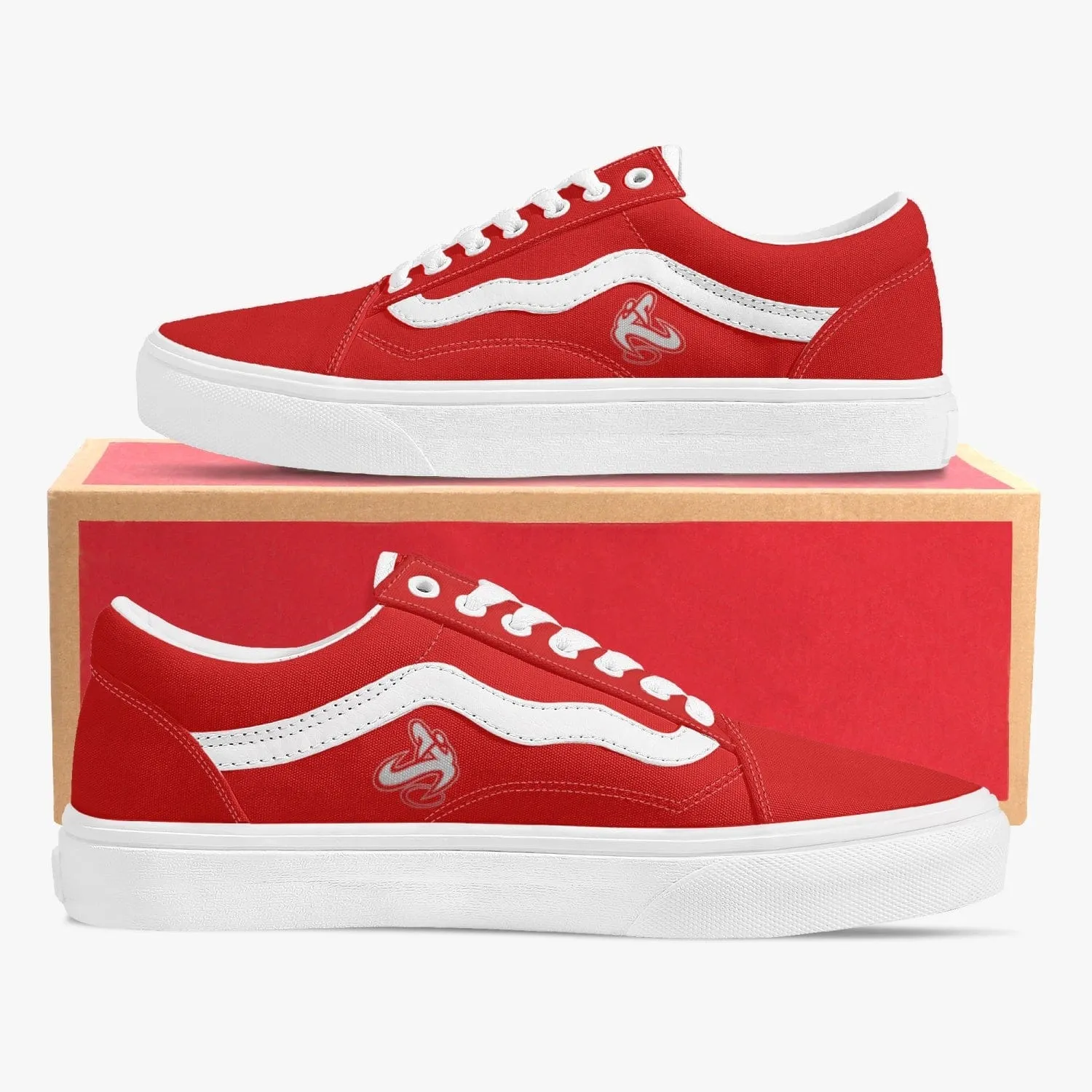 Athletic Apparatus Red Trendy Low-Top Canvas Sneakers