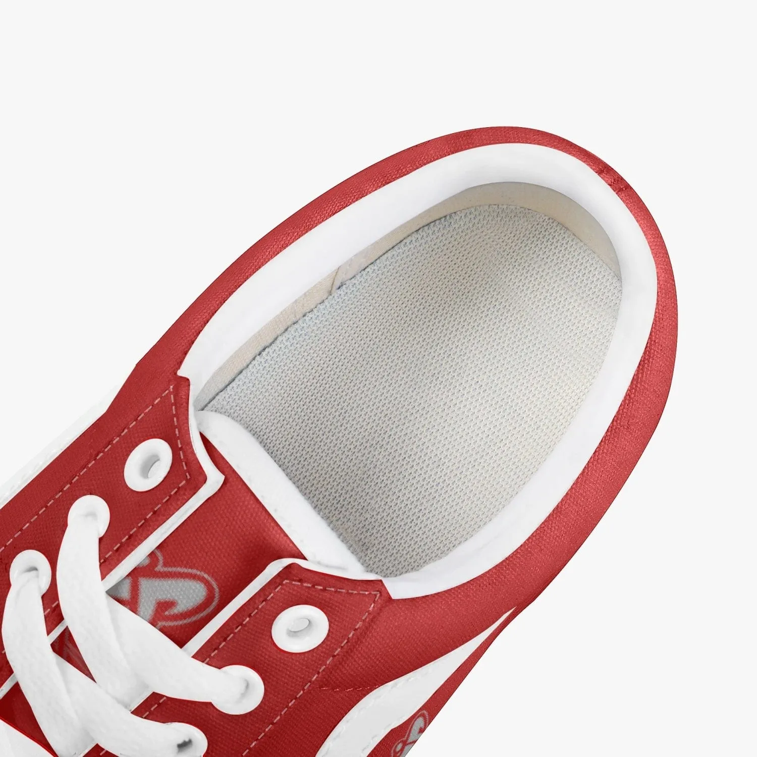Athletic Apparatus Red Trendy Low-Top Canvas Sneakers