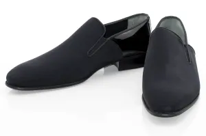 Black Satin Slip-On Loafers