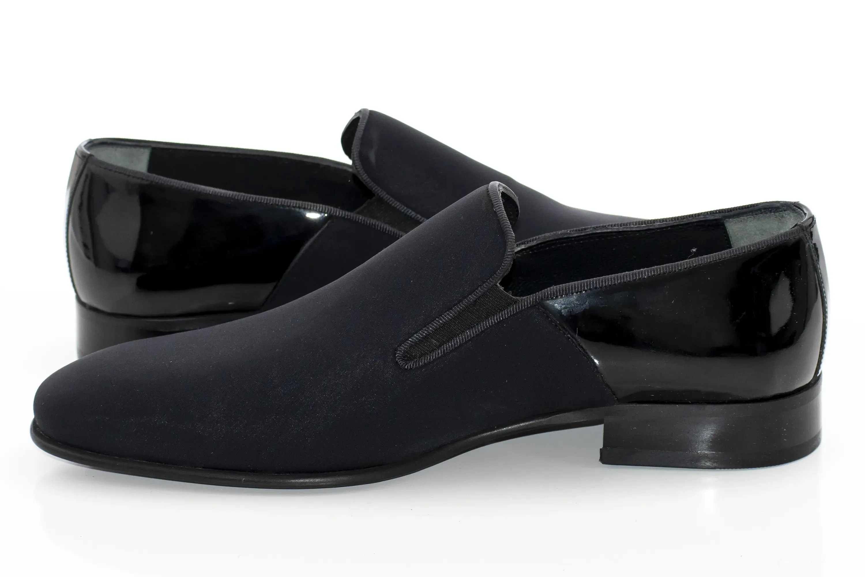 Black Satin Slip-On Loafers