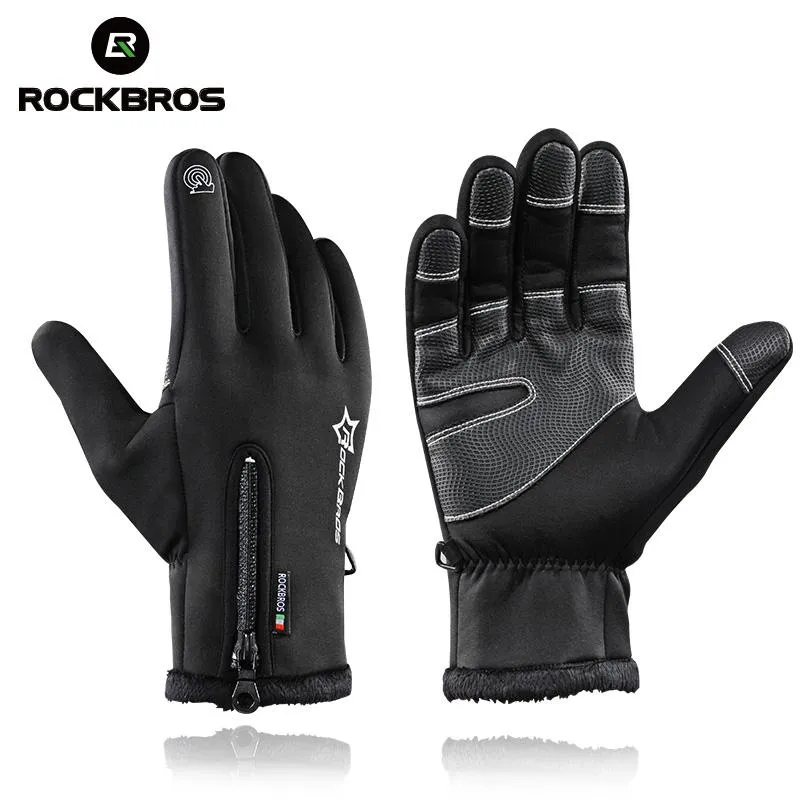 Cycling Gloves Winter Thermal Windproof Warm  Anti-slip