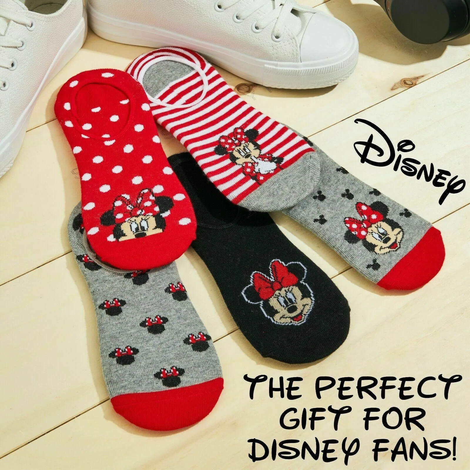 Disney Invisible 5 Pairs Socks, Minnie & Mickey No Show, Disney Gifts