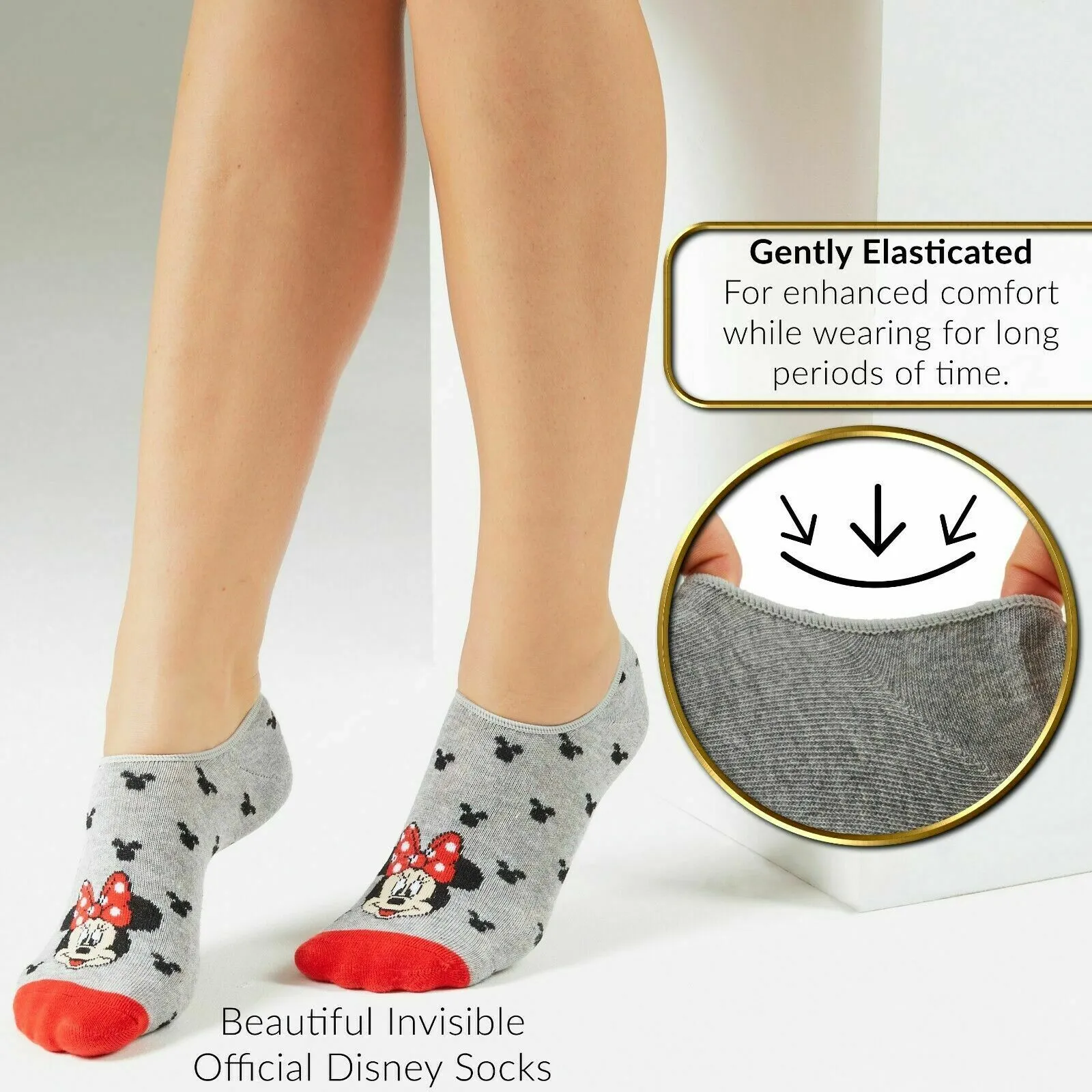 Disney Invisible 5 Pairs Socks, Minnie & Mickey No Show, Disney Gifts