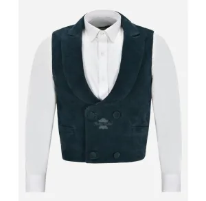 EDWARDIAN SUEDE WAISTCOAT Men's Double Breasted Leather Vest