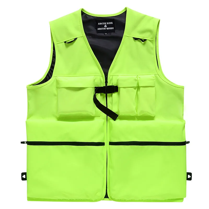 Female Cargo Pocket Ski Snow Vest Windproof Warm Vest