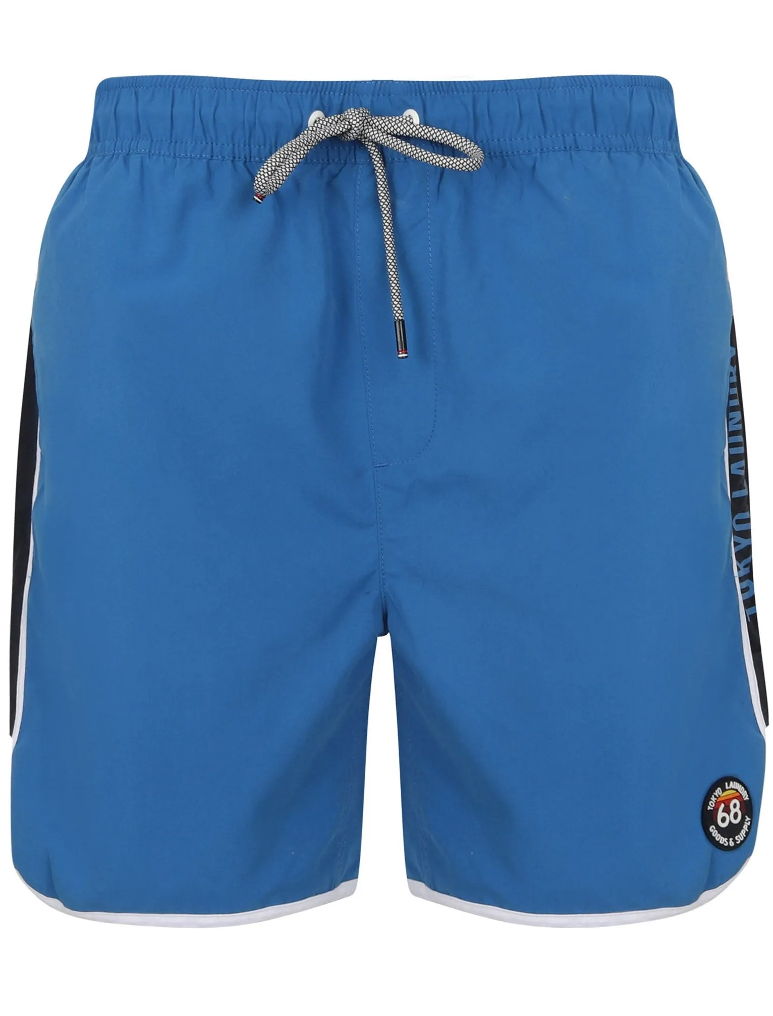 Haunani Runner Swim Shorts with Side Panels In Turkish Blue - Tokyo Laundry