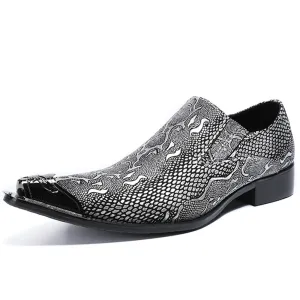 Low Top Animal Pattern Steel Toe Formal Shoes