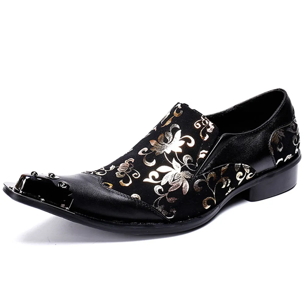 Men Wing Tip Steel Toe Printed Oxford Shoes