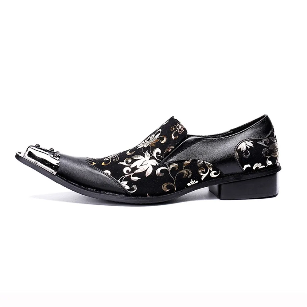 Men Wing Tip Steel Toe Printed Oxford Shoes