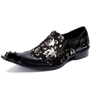 Men Wing Tip Steel Toe Printed Oxford Shoes