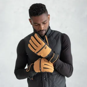 Men's Camel Black Snow Shovel Ski Gloves