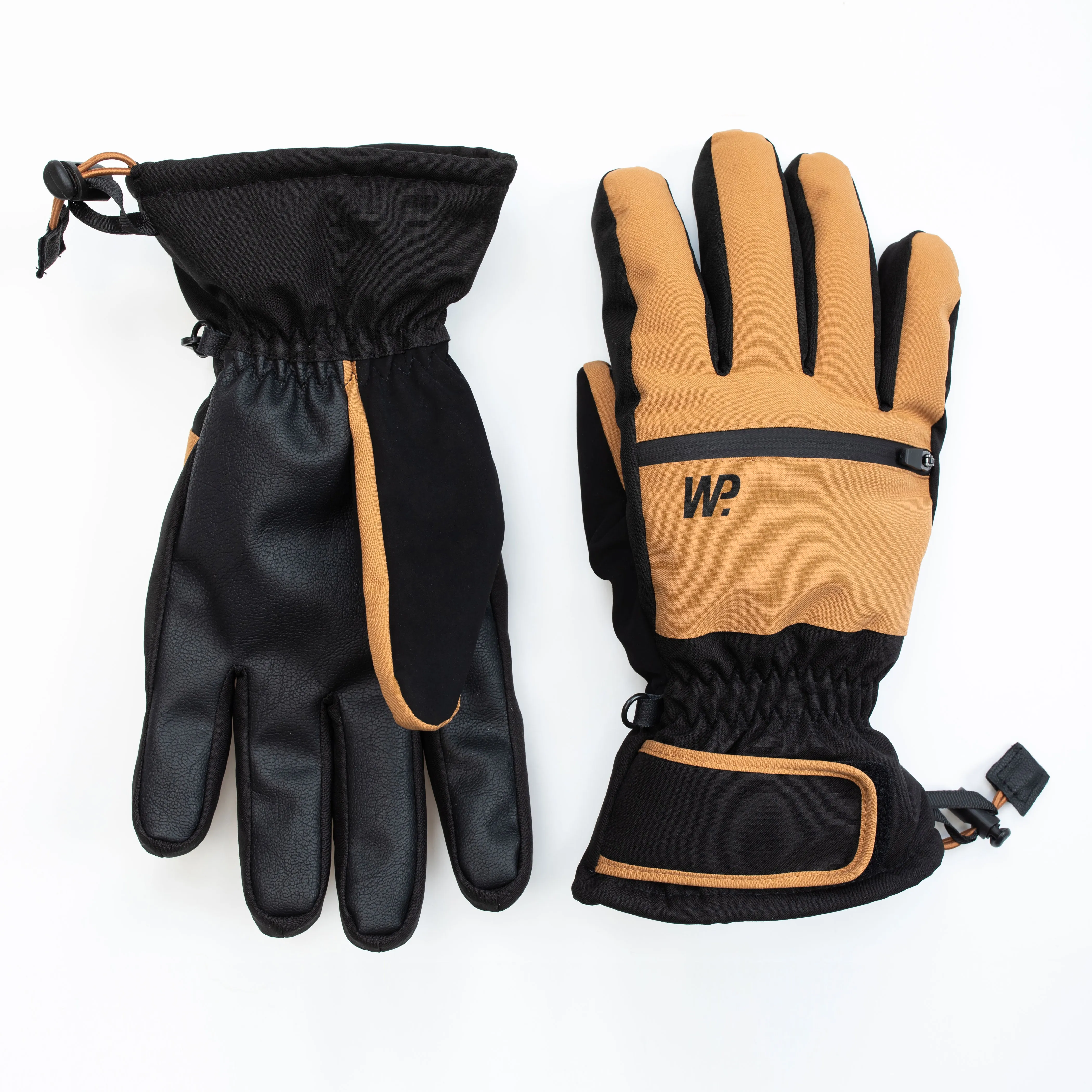 Men's Camel Black Snow Shovel Ski Gloves
