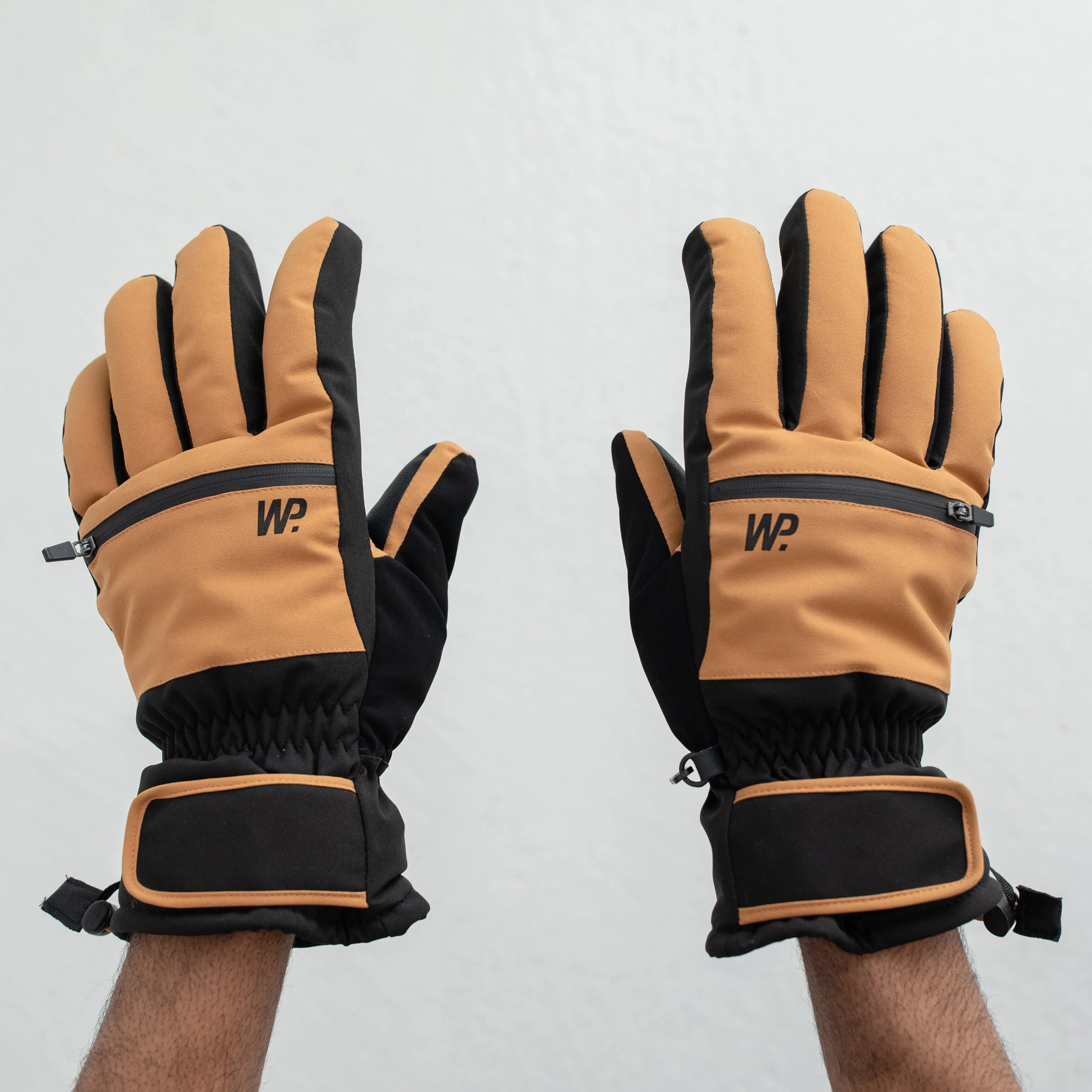 Men's Camel Black Snow Shovel Ski Gloves
