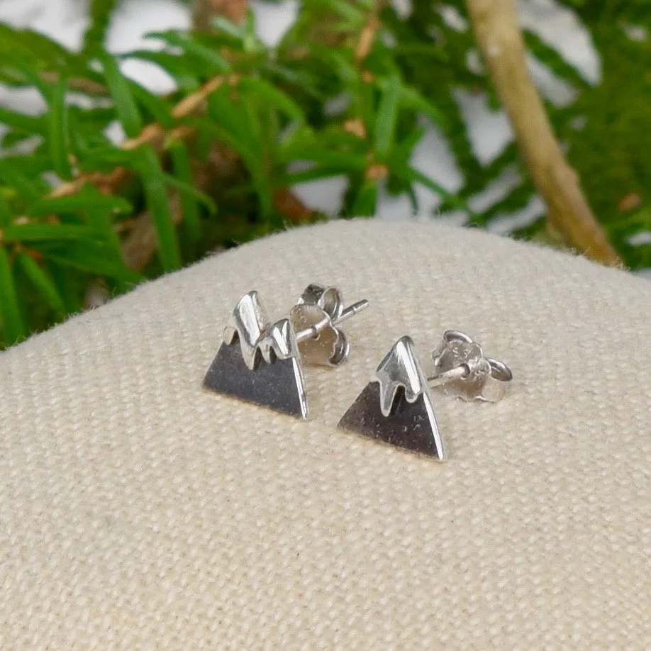 Mountain Stud Earrings in Sterling Silver
