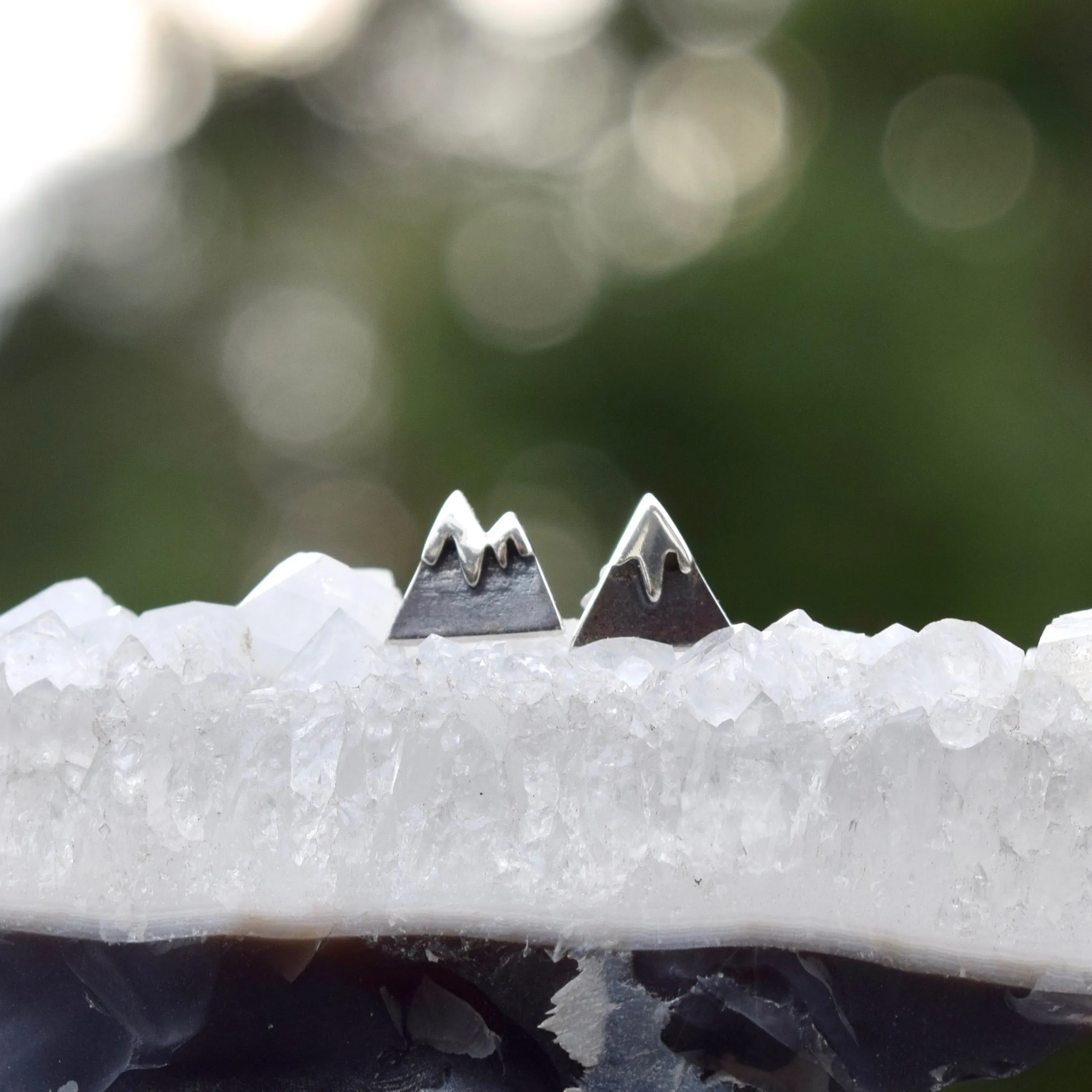 Mountain Stud Earrings in Sterling Silver