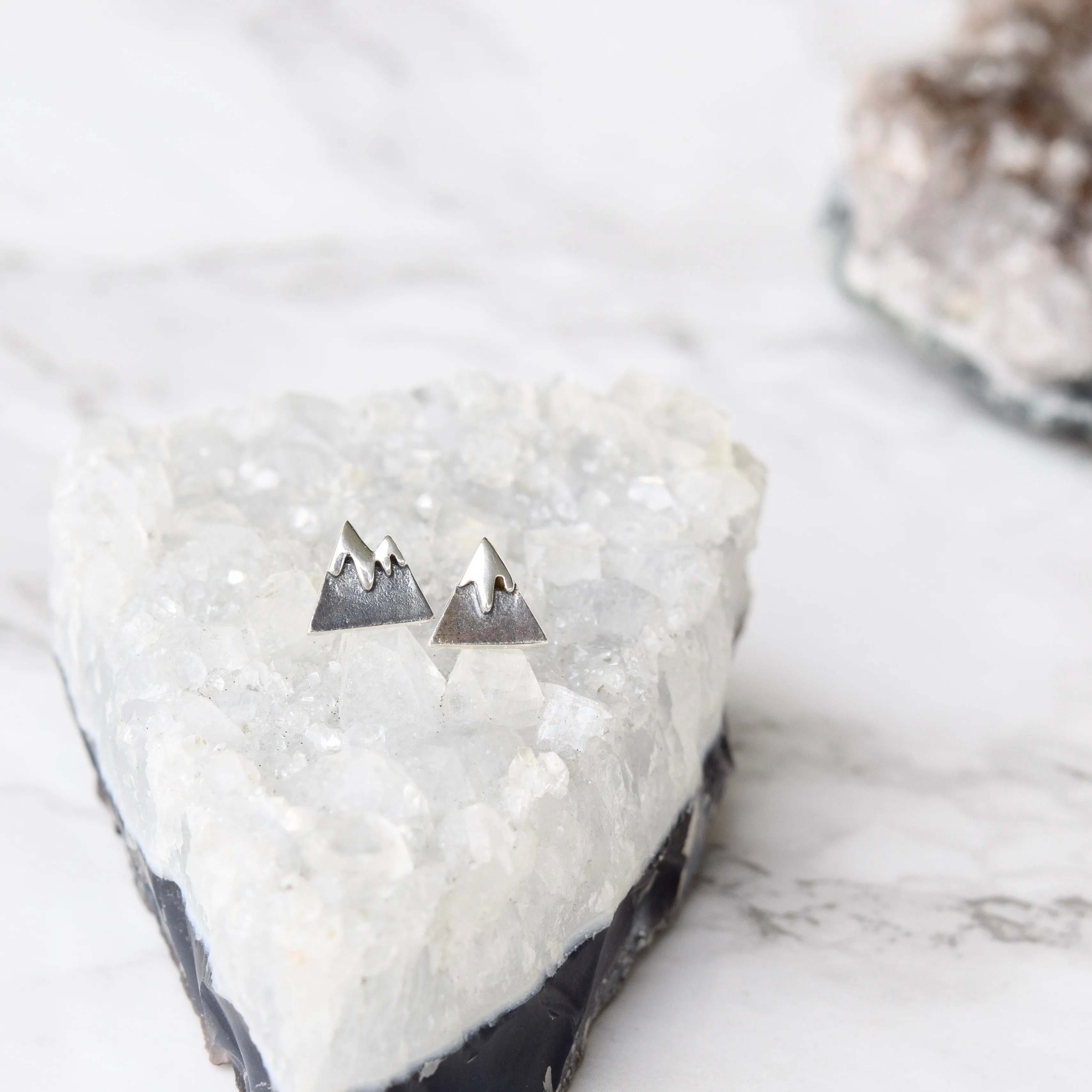 Mountain Stud Earrings in Sterling Silver