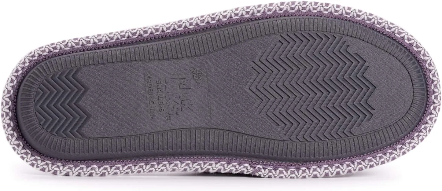 Muk Luks Women's Cathy Micro Chenille Slipper - Lilac/Ivory