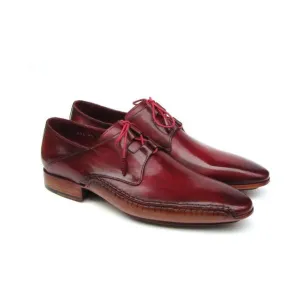 Paul Parkman Handmade Designer Shoes Men's Handmade Designer Shoes Ghillie Lacing Side Handsewn Dress Burgundy Oxfords (PM5243)