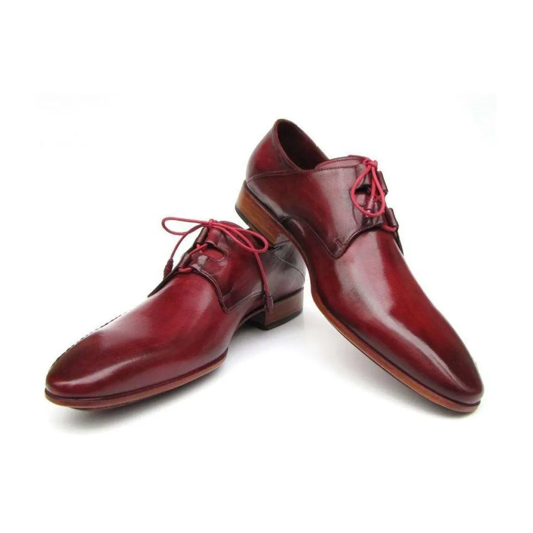 Paul Parkman Handmade Designer Shoes Men's Handmade Designer Shoes Ghillie Lacing Side Handsewn Dress Burgundy Oxfords (PM5243)