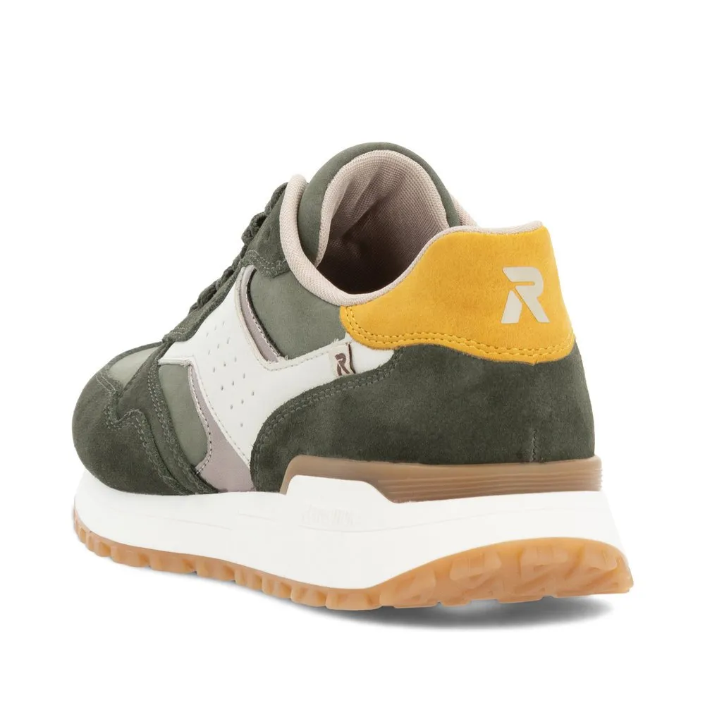 Rieker Womens Evolution Leather Trainers - Green