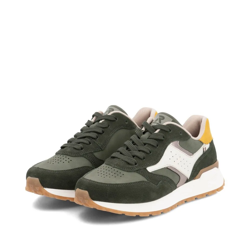 Rieker Womens Evolution Leather Trainers - Green