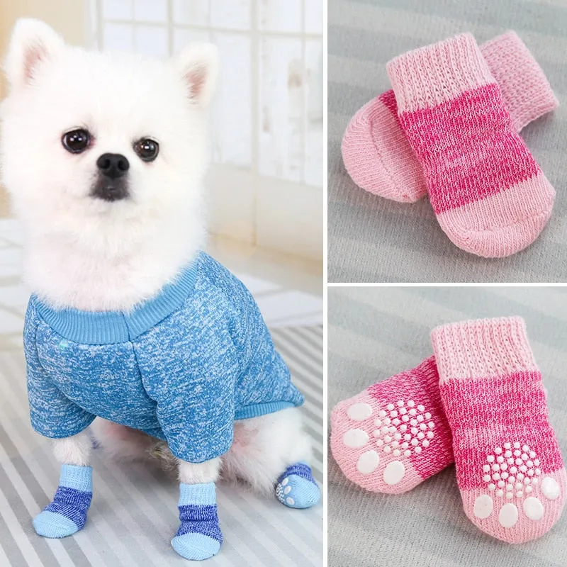 Soft Puppy Knit Socks; Anti Slip; Skid