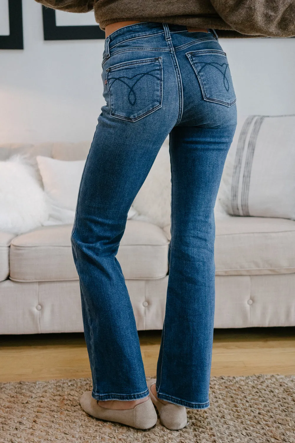 Tanya Mid Rise Thermal Bootcut Jeans