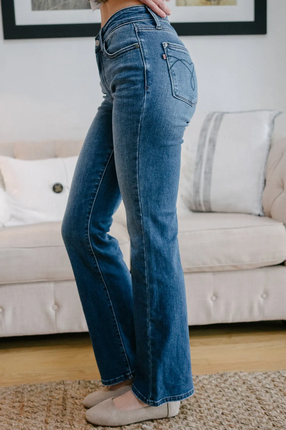 Tanya Mid Rise Thermal Bootcut Jeans