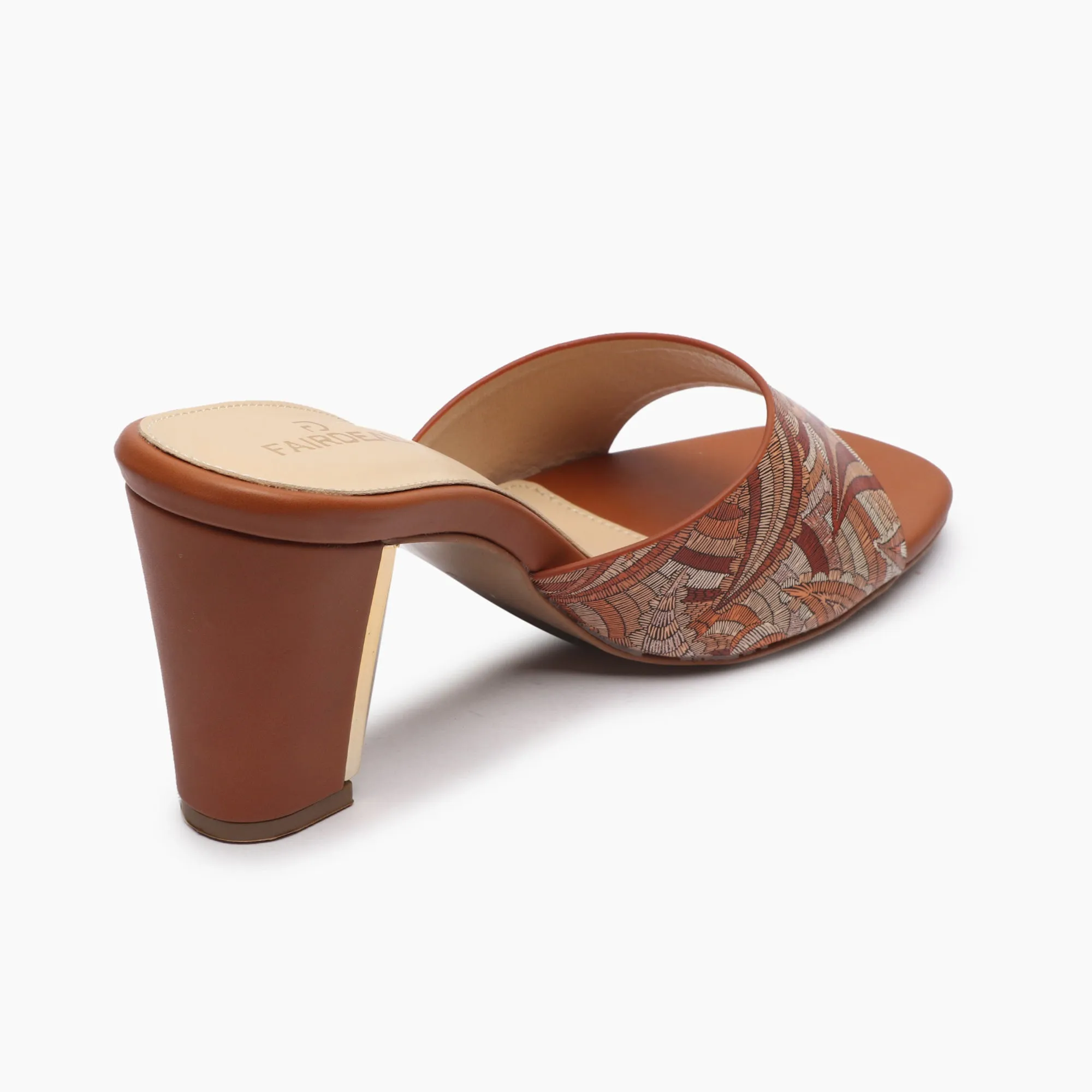 Textured Block Heel Slip Ons