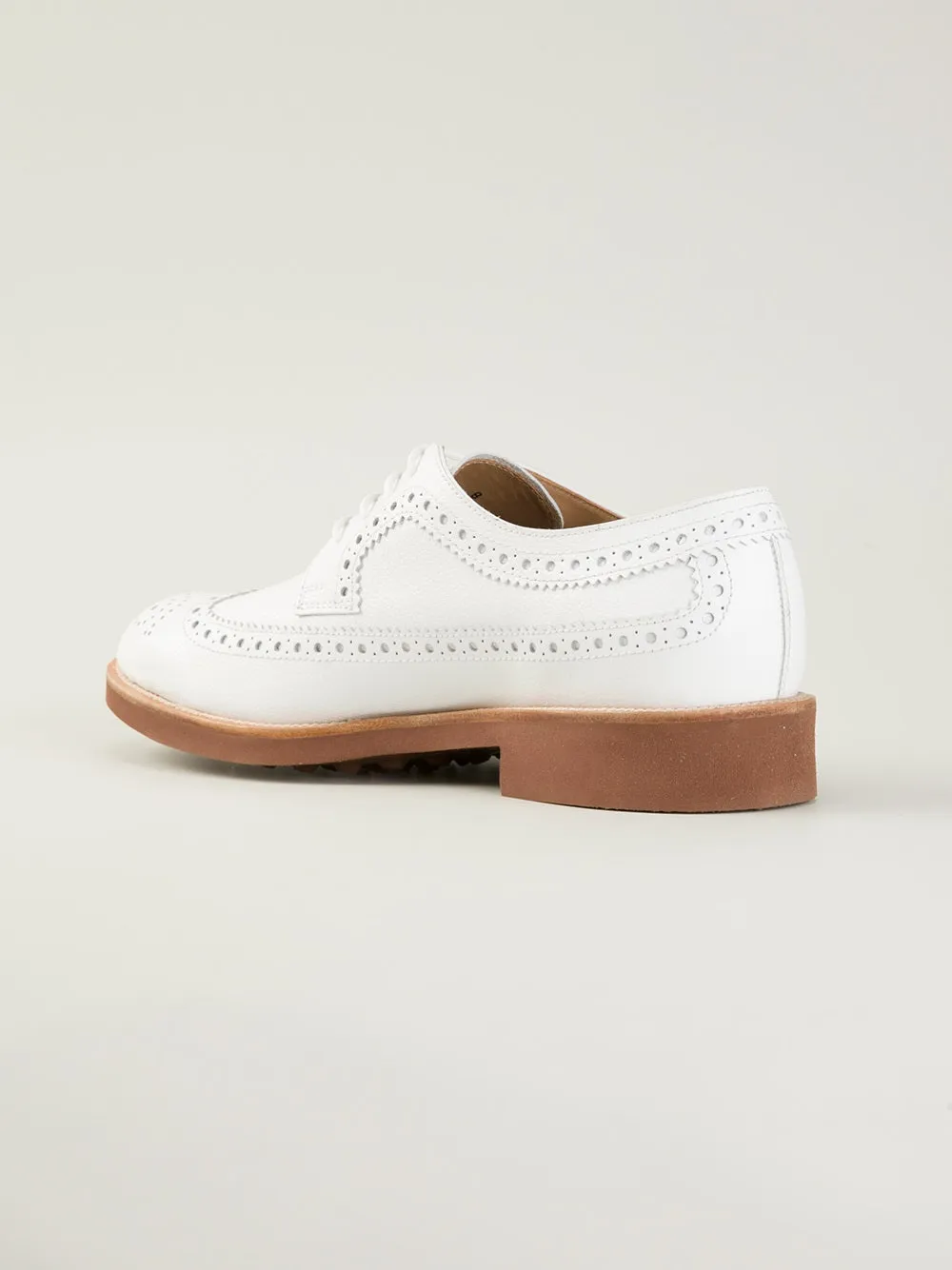 Tod's Men's Allacciato White Leather Elegant Shoes Wingtip Lace Up Oxford Shoes