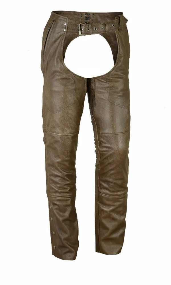 Unisex Double Deep Pocket Thermal Lined Chaps (Brown)