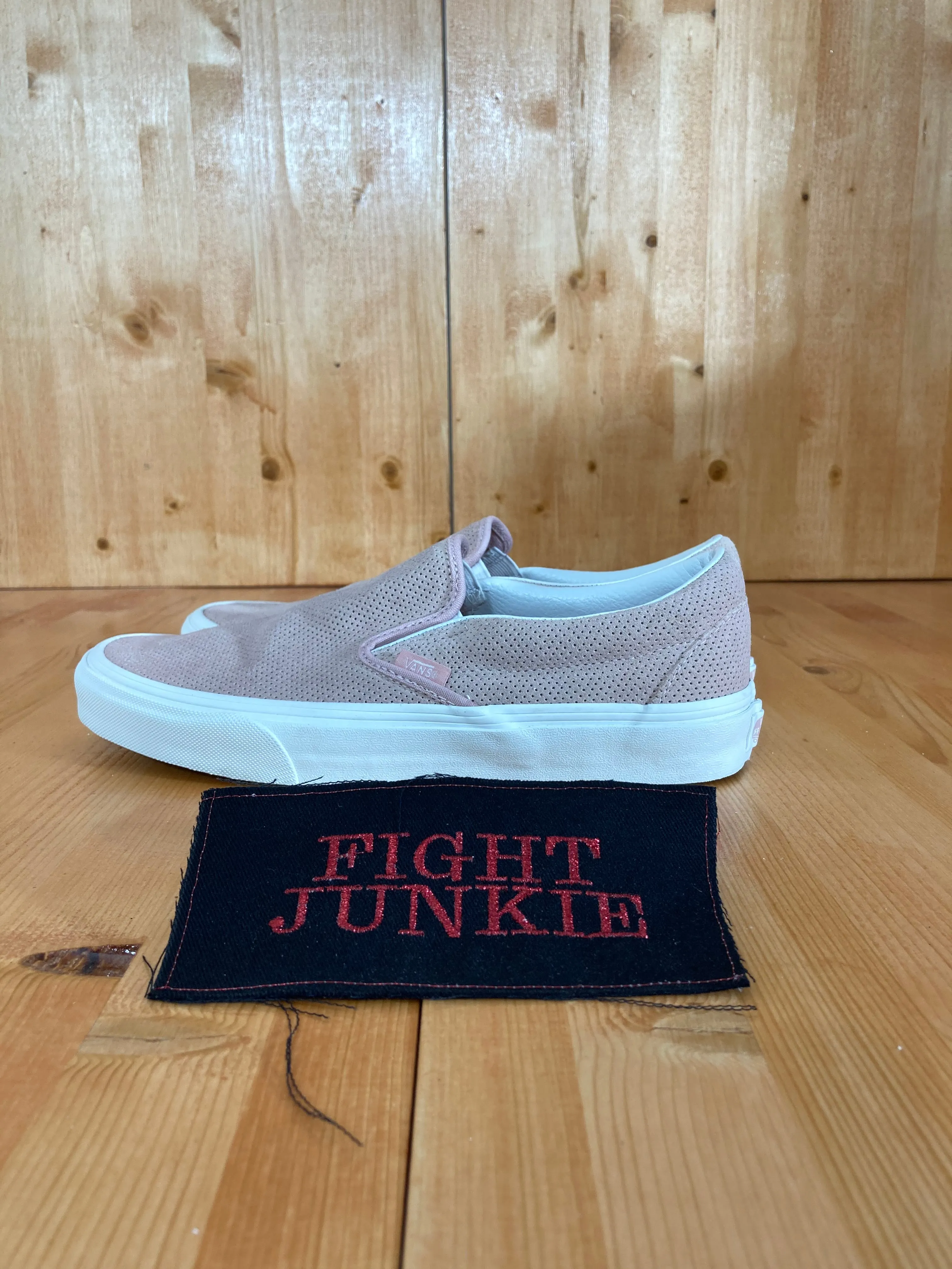 VANS CLASSIC SLIP ON PERFORATED Women Size 9.5 Unisex Suede Shoes Sneakers