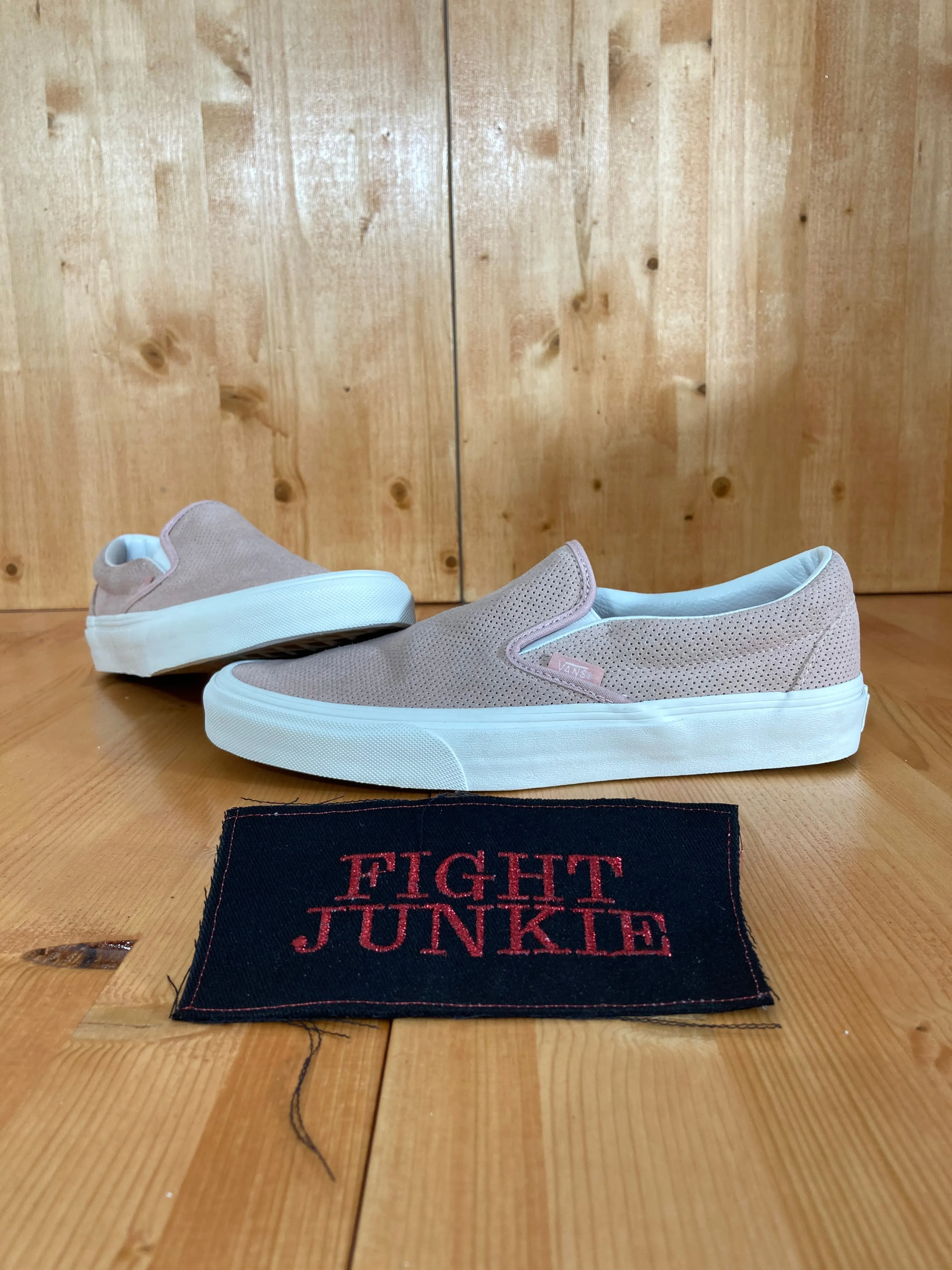 VANS CLASSIC SLIP ON PERFORATED Women Size 9.5 Unisex Suede Shoes Sneakers