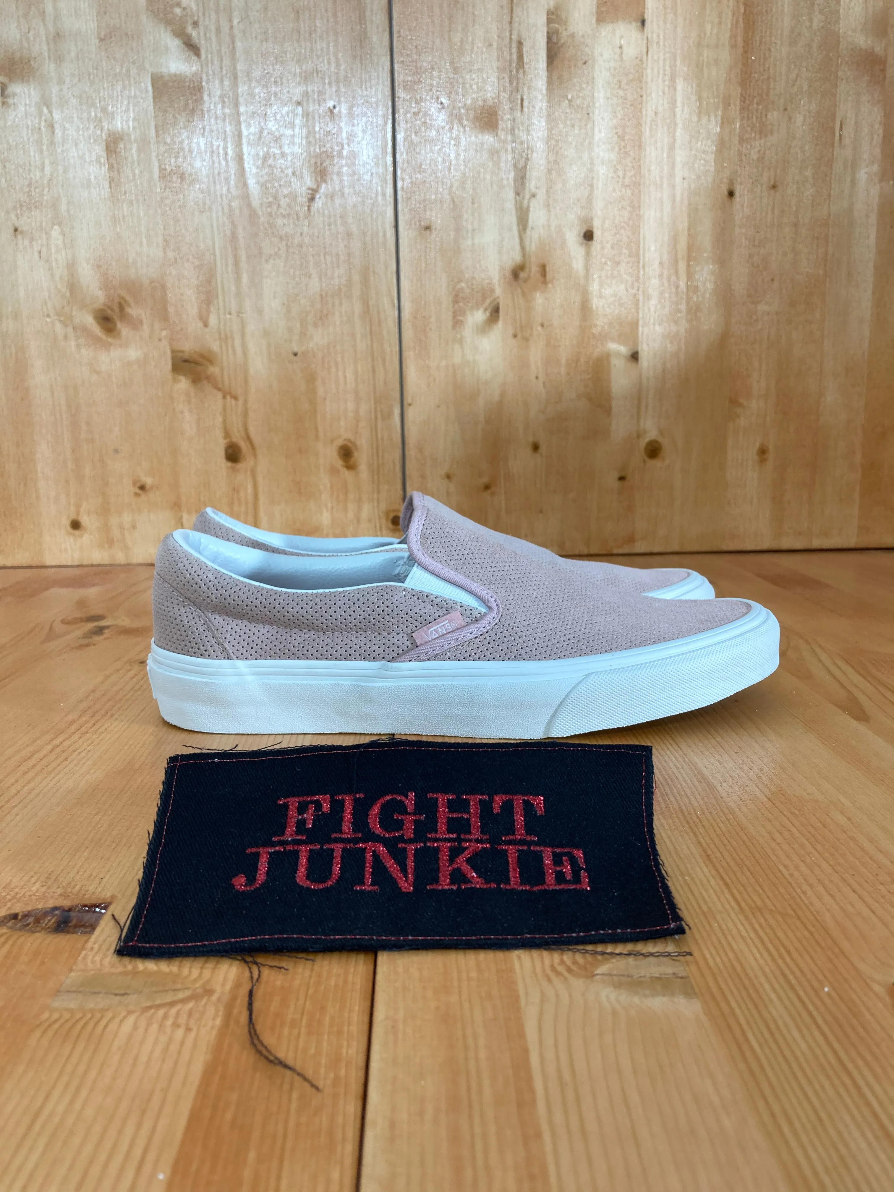 VANS CLASSIC SLIP ON PERFORATED Women Size 9.5 Unisex Suede Shoes Sneakers