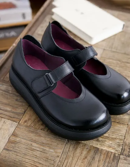Waterproof Spring Retro Leather Shoes 2020
