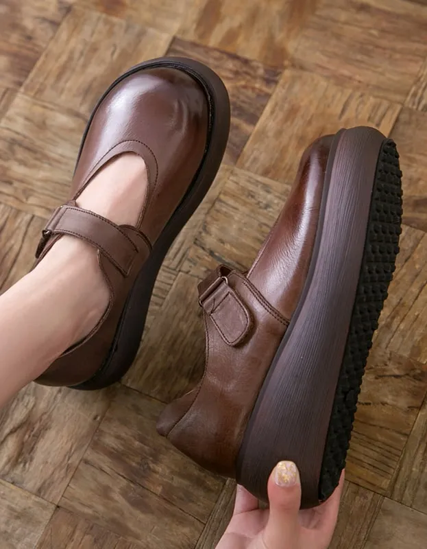 Waterproof Spring Retro Leather Shoes 2020