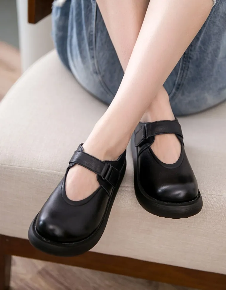 Waterproof Spring Retro Leather Shoes 2020
