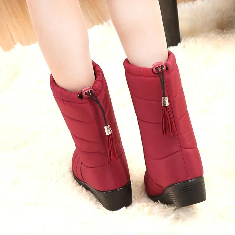Women waterproof plush warm ankle winter snowshoes