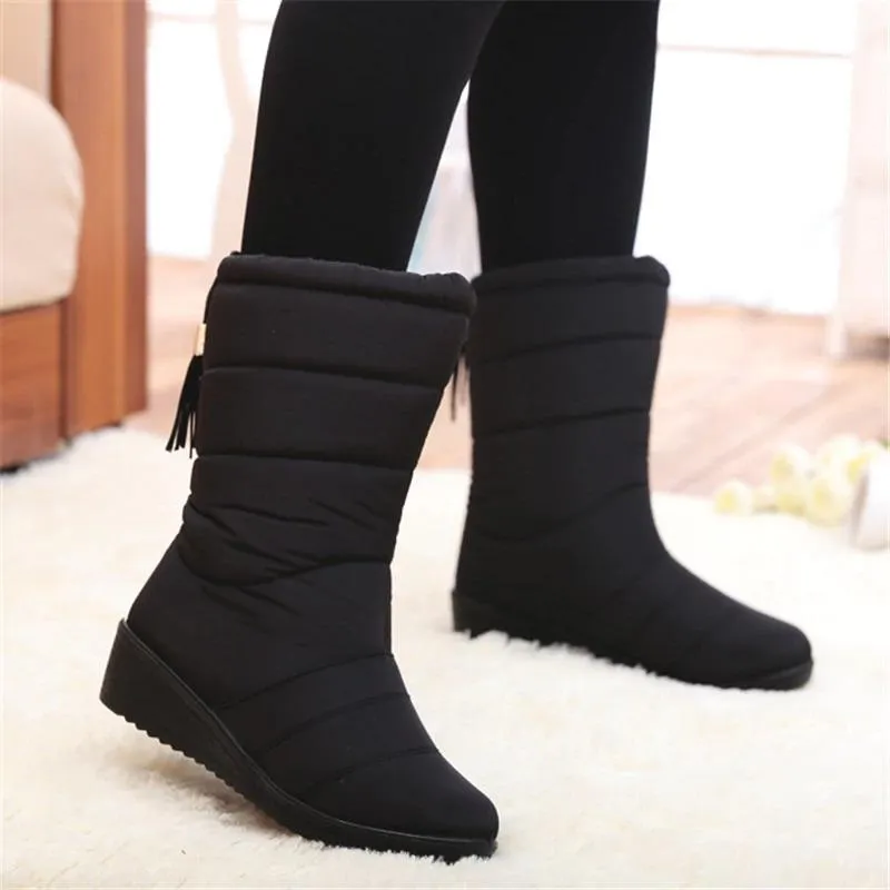 Women waterproof plush warm ankle winter snowshoes