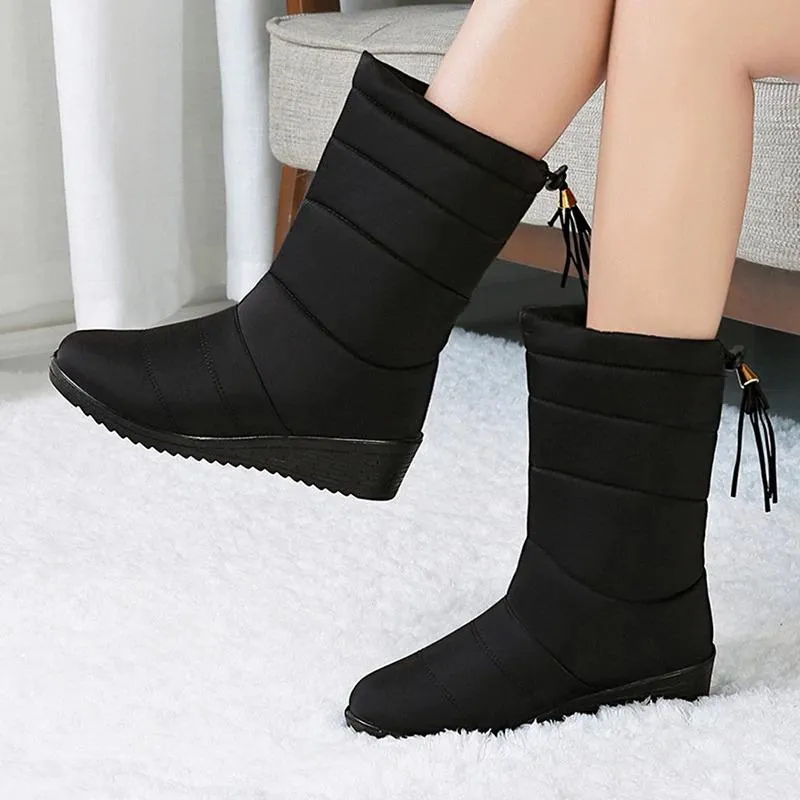 Women waterproof plush warm ankle winter snowshoes